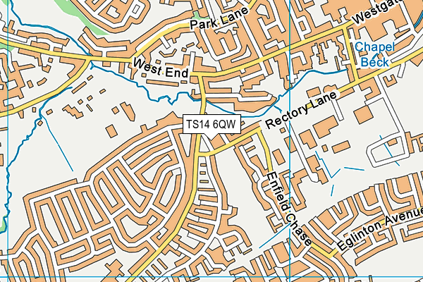 TS14 6QW map - OS VectorMap District (Ordnance Survey)