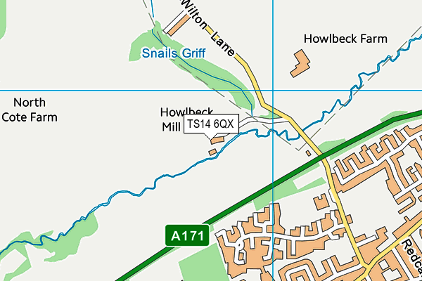 TS14 6QX map - OS VectorMap District (Ordnance Survey)