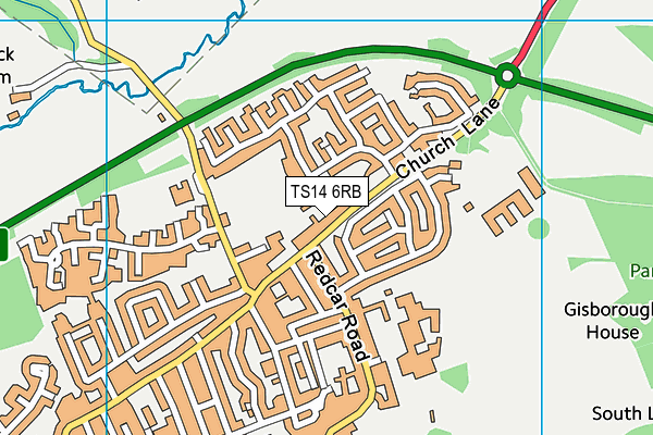 TS14 6RB map - OS VectorMap District (Ordnance Survey)