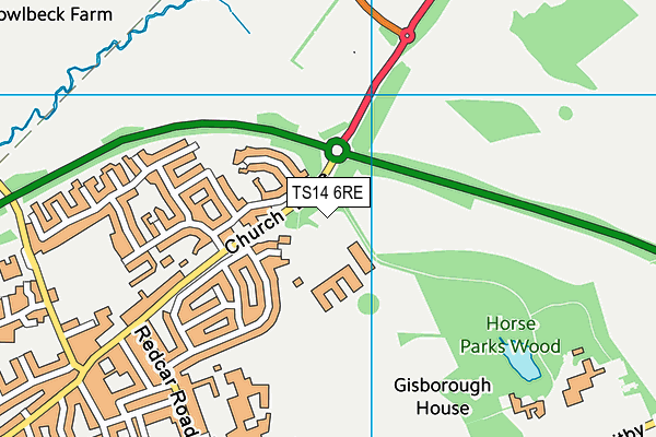 TS14 6RE map - OS VectorMap District (Ordnance Survey)