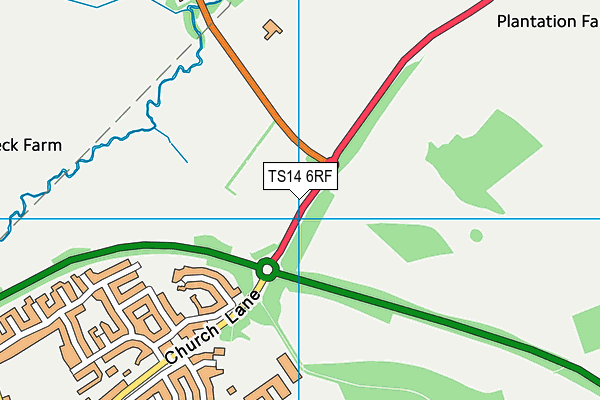 TS14 6RF map - OS VectorMap District (Ordnance Survey)