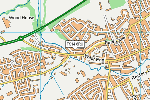 TS14 6RU map - OS VectorMap District (Ordnance Survey)