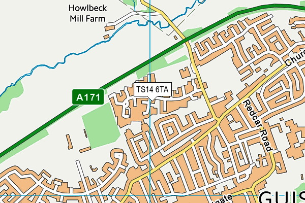 TS14 6TA map - OS VectorMap District (Ordnance Survey)