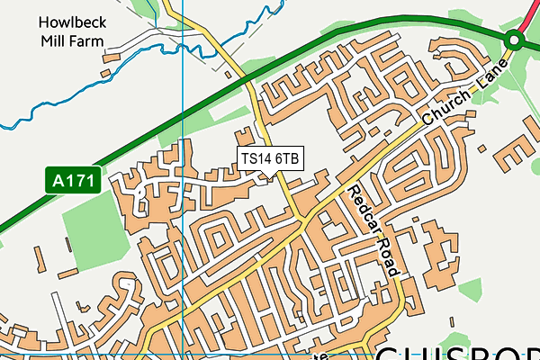 TS14 6TB map - OS VectorMap District (Ordnance Survey)