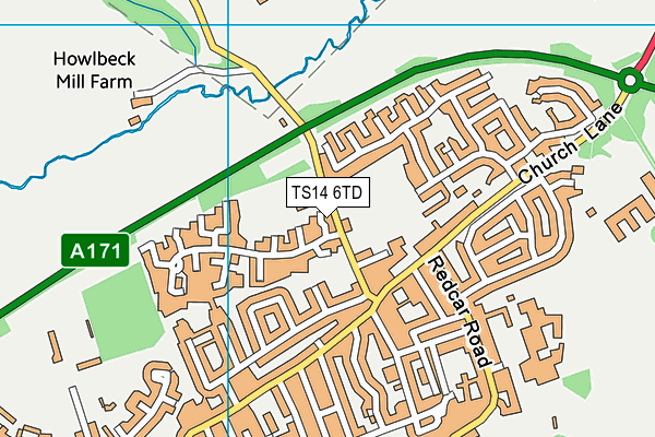 TS14 6TD map - OS VectorMap District (Ordnance Survey)