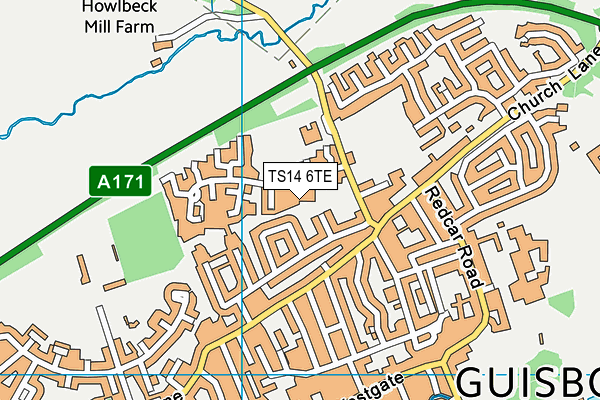 TS14 6TE map - OS VectorMap District (Ordnance Survey)