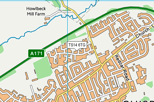 TS14 6TG map - OS VectorMap District (Ordnance Survey)