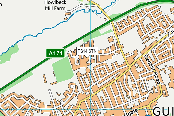 TS14 6TN map - OS VectorMap District (Ordnance Survey)