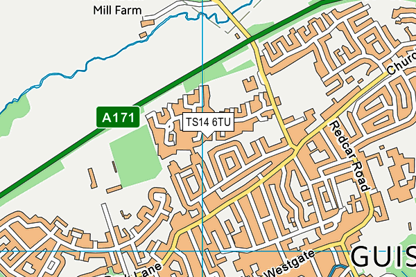 TS14 6TU map - OS VectorMap District (Ordnance Survey)