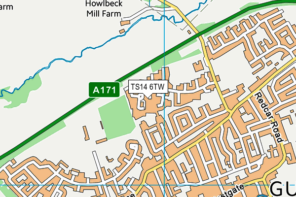 TS14 6TW map - OS VectorMap District (Ordnance Survey)