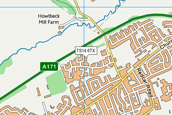 TS14 6TX map - OS VectorMap District (Ordnance Survey)