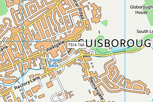 TS14 7AA map - OS VectorMap District (Ordnance Survey)