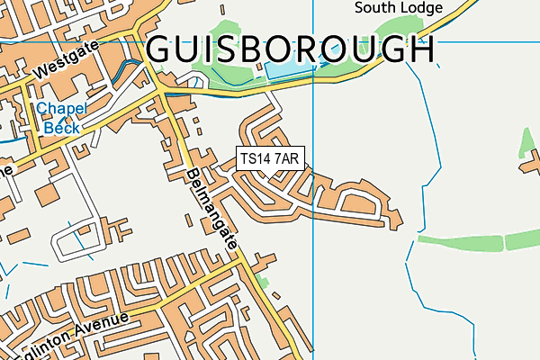 TS14 7AR map - OS VectorMap District (Ordnance Survey)