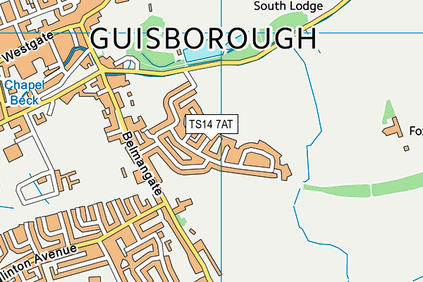 TS14 7AT map - OS VectorMap District (Ordnance Survey)