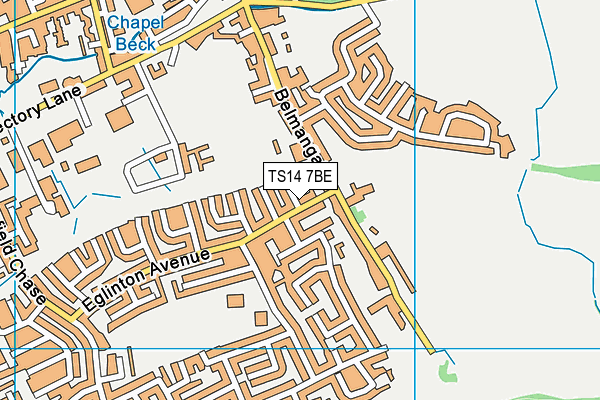 TS14 7BE map - OS VectorMap District (Ordnance Survey)