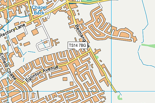 TS14 7BG map - OS VectorMap District (Ordnance Survey)