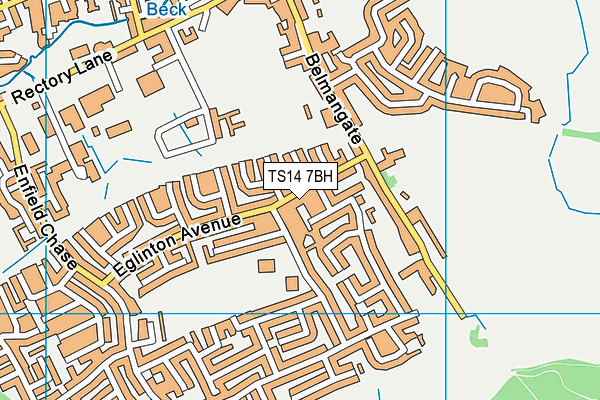 TS14 7BH map - OS VectorMap District (Ordnance Survey)