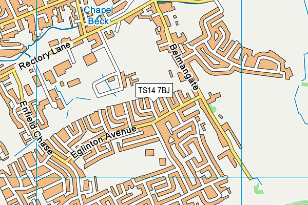 TS14 7BJ map - OS VectorMap District (Ordnance Survey)