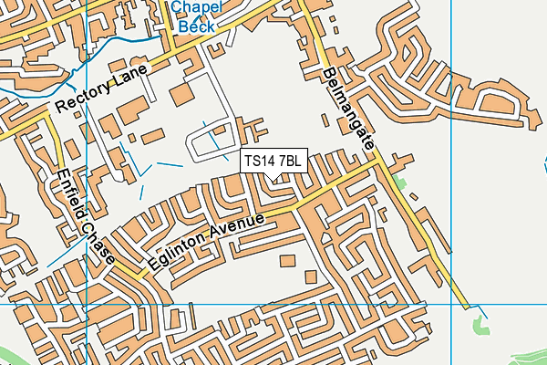TS14 7BL map - OS VectorMap District (Ordnance Survey)