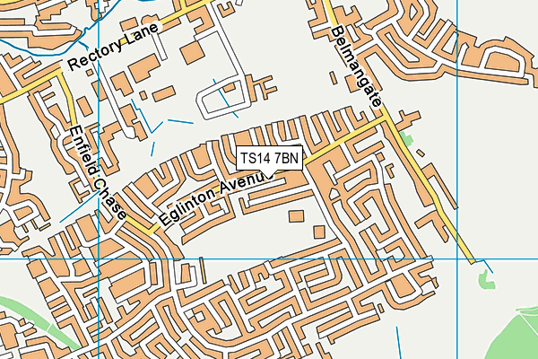 TS14 7BN map - OS VectorMap District (Ordnance Survey)