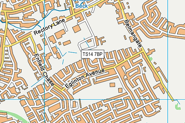 TS14 7BP map - OS VectorMap District (Ordnance Survey)