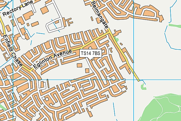 TS14 7BS map - OS VectorMap District (Ordnance Survey)