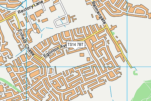 TS14 7BT map - OS VectorMap District (Ordnance Survey)