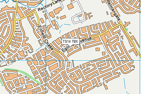 TS14 7BX map - OS VectorMap District (Ordnance Survey)