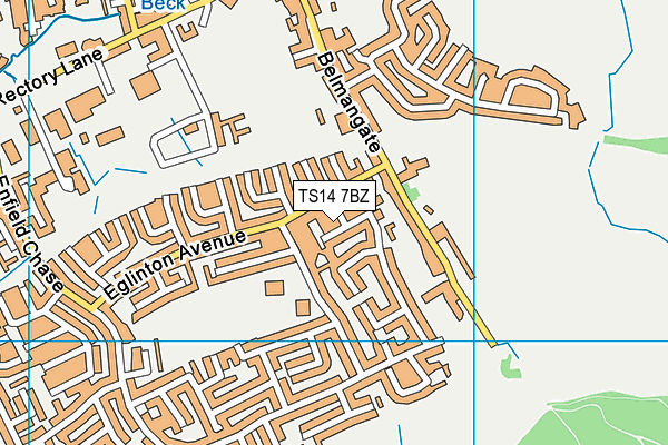 TS14 7BZ map - OS VectorMap District (Ordnance Survey)