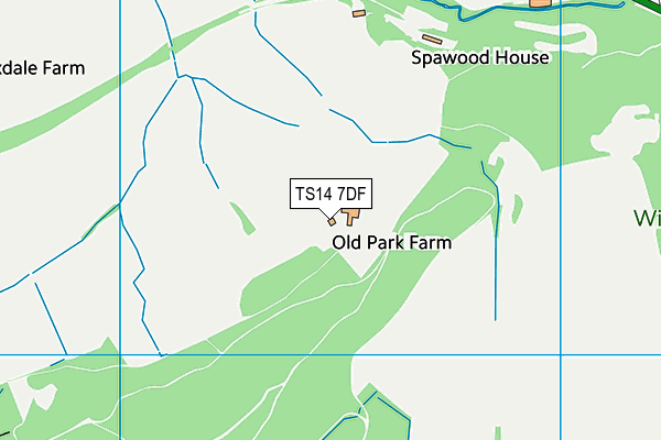 TS14 7DF map - OS VectorMap District (Ordnance Survey)