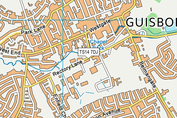 TS14 7DJ map - OS VectorMap District (Ordnance Survey)