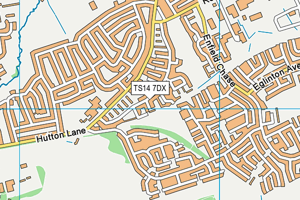 TS14 7DX map - OS VectorMap District (Ordnance Survey)