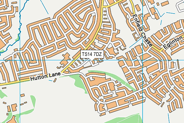 TS14 7DZ map - OS VectorMap District (Ordnance Survey)