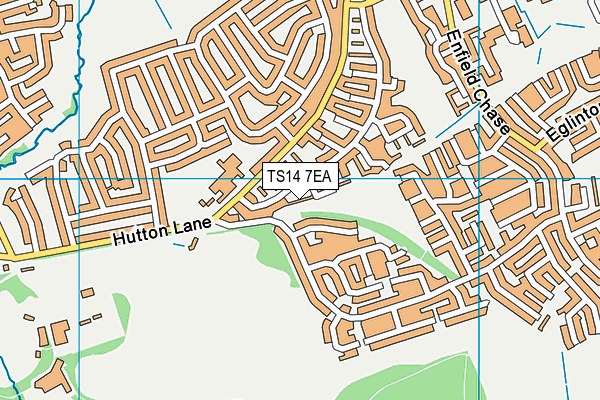 TS14 7EA map - OS VectorMap District (Ordnance Survey)