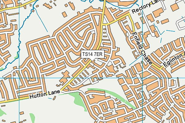 TS14 7ER map - OS VectorMap District (Ordnance Survey)