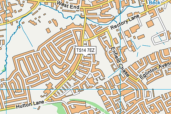 TS14 7EZ map - OS VectorMap District (Ordnance Survey)
