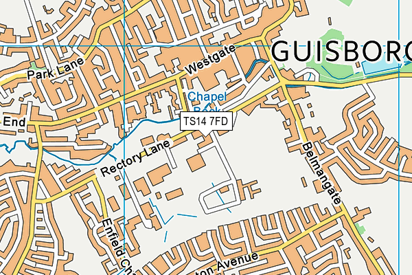 TS14 7FD map - OS VectorMap District (Ordnance Survey)