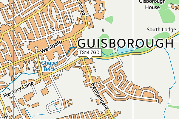 TS14 7GD map - OS VectorMap District (Ordnance Survey)