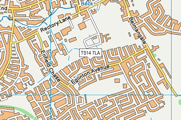 TS14 7LA map - OS VectorMap District (Ordnance Survey)