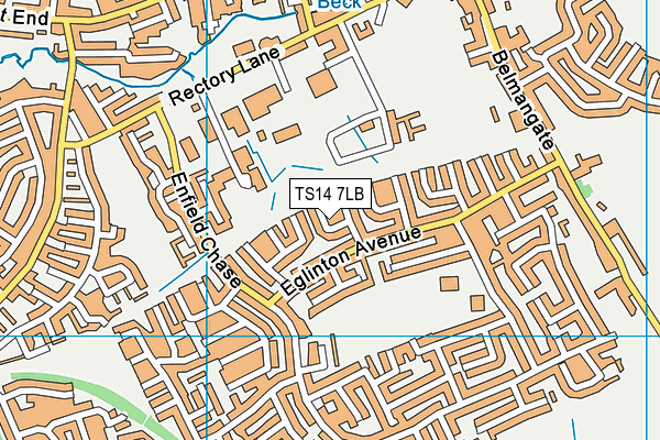 TS14 7LB map - OS VectorMap District (Ordnance Survey)