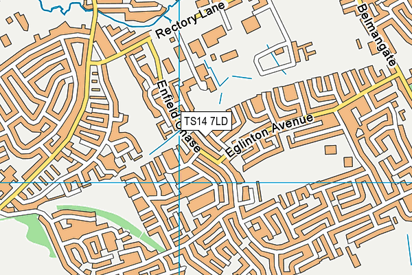 TS14 7LD map - OS VectorMap District (Ordnance Survey)