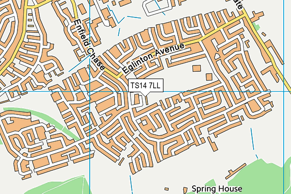 TS14 7LL map - OS VectorMap District (Ordnance Survey)