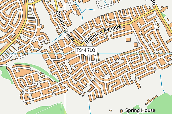 TS14 7LQ map - OS VectorMap District (Ordnance Survey)