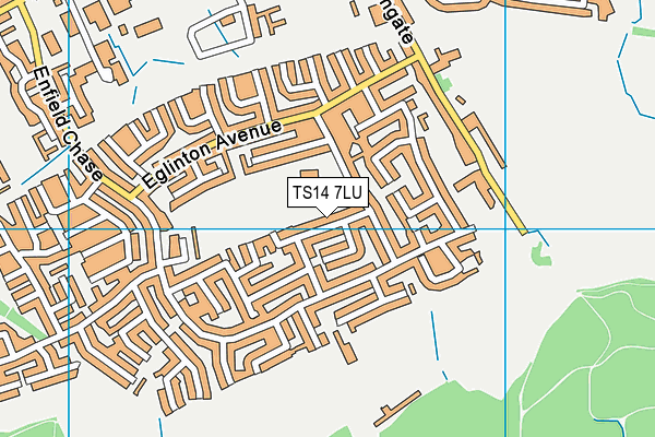 TS14 7LU map - OS VectorMap District (Ordnance Survey)