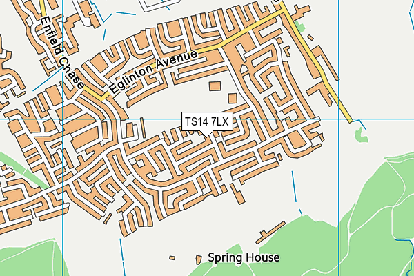 TS14 7LX map - OS VectorMap District (Ordnance Survey)
