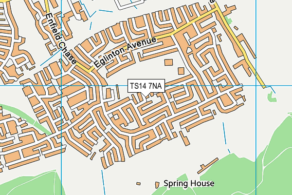 TS14 7NA map - OS VectorMap District (Ordnance Survey)