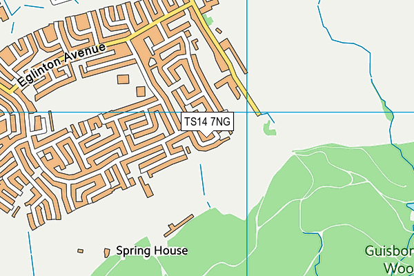 TS14 7NG map - OS VectorMap District (Ordnance Survey)