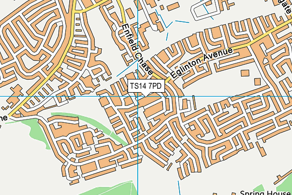 TS14 7PD map - OS VectorMap District (Ordnance Survey)