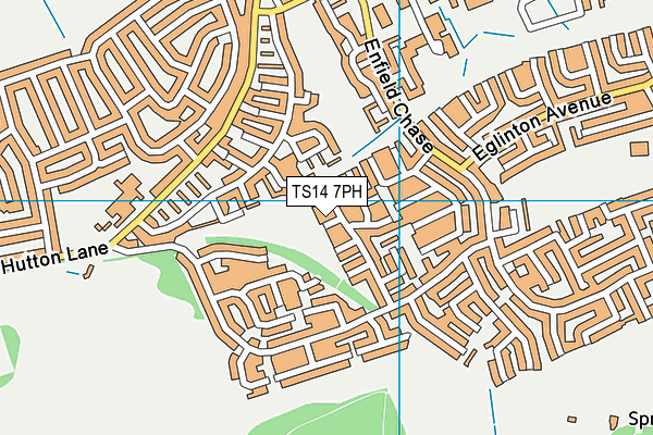 TS14 7PH map - OS VectorMap District (Ordnance Survey)