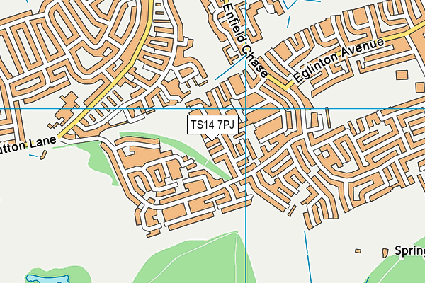 TS14 7PJ map - OS VectorMap District (Ordnance Survey)